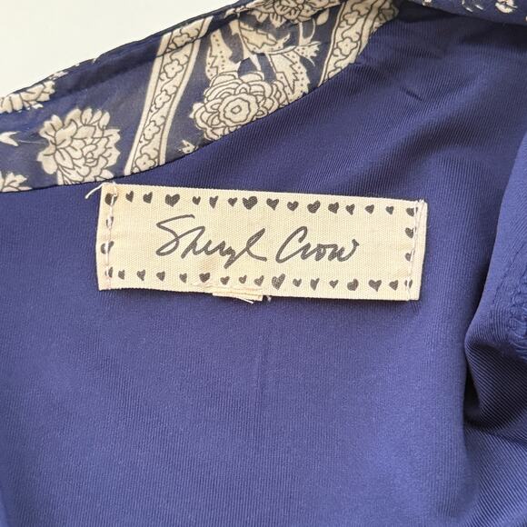 Sheryl Crow Paisley Print V-Neck Maxi Dress Size S Pom-Poms Hippie Boho Gypsy - Picture 3 of 13